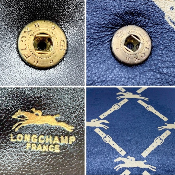 Longchamp Vintage Lambskin Clutch Shoulder Bag in Dark Brown - Picture 5 of 9